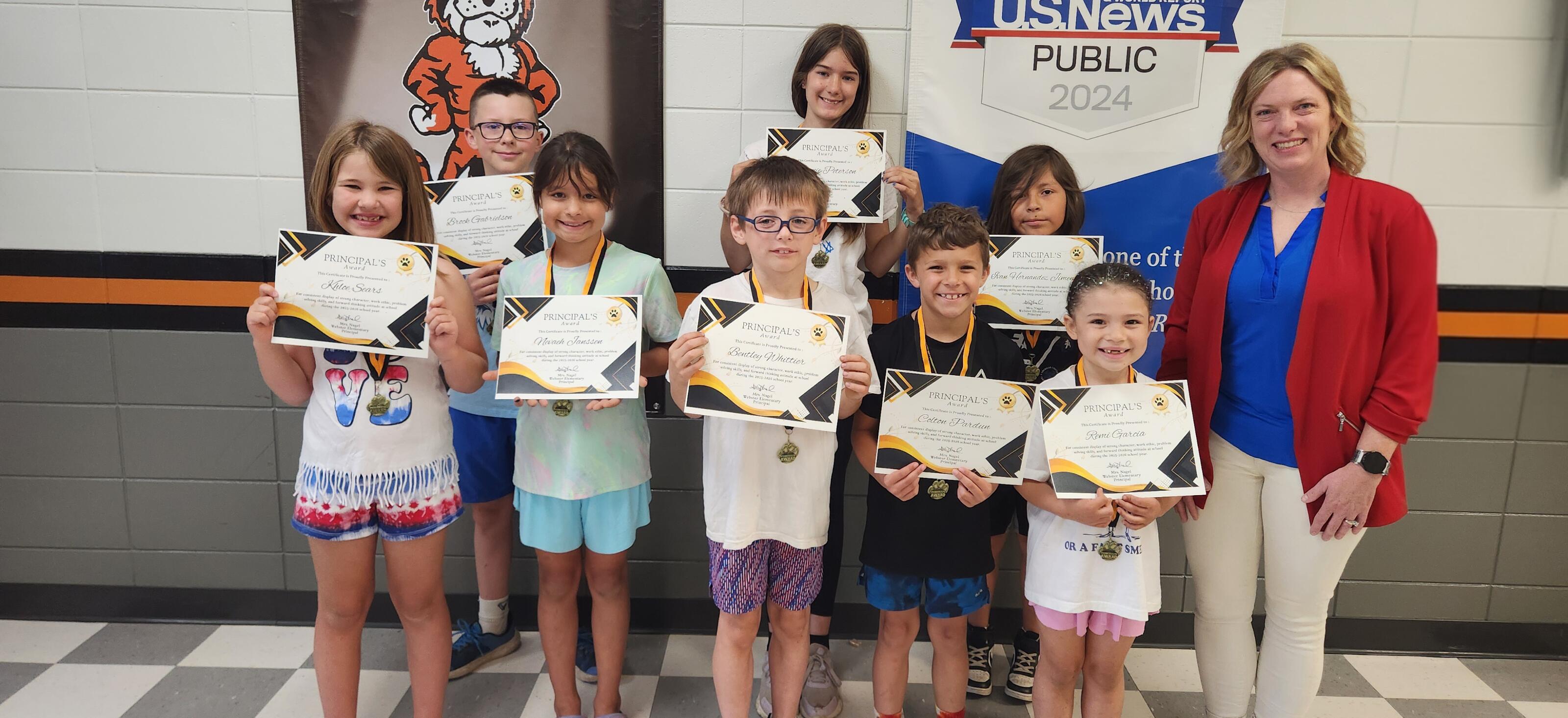 Principal Nagel with principal award winners