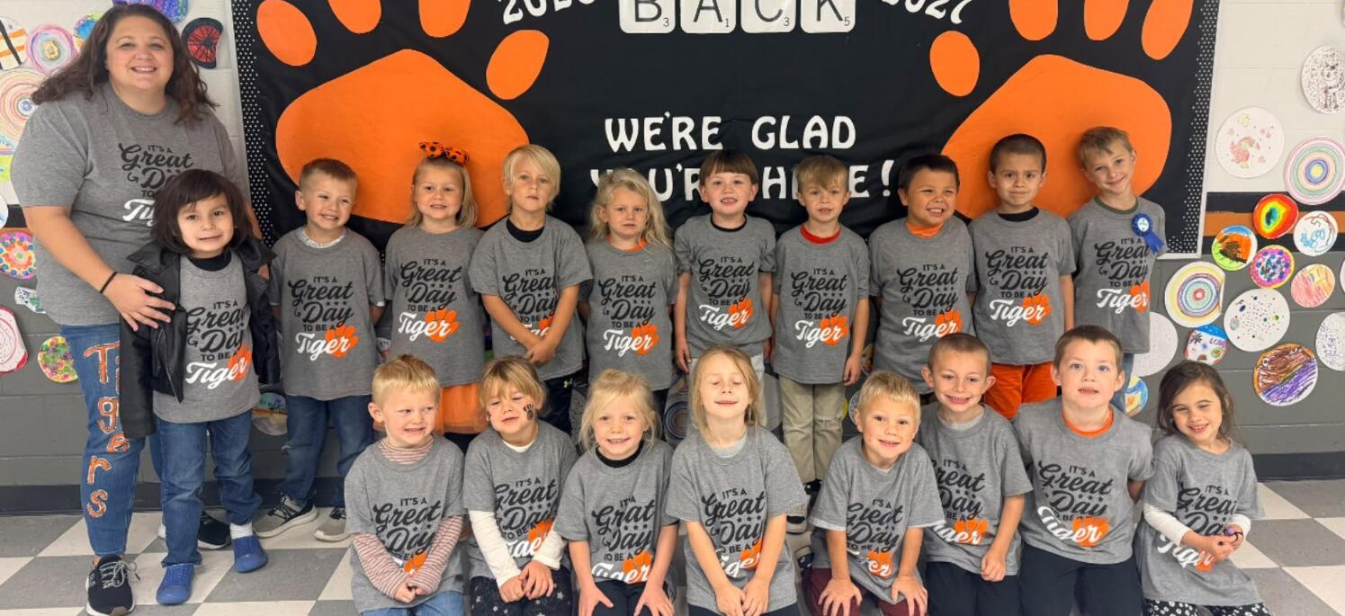 Mrs. Hedrick Class with Tiger Pride T-Shirts