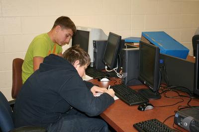 Publications students working in class